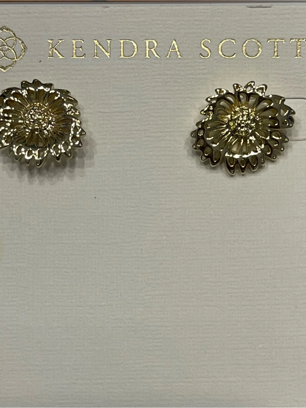 Kendra Scott Gold Floral Sunburst Stud Earrings